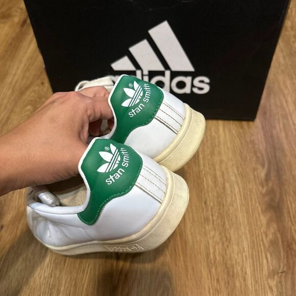 ADIDAS Stan Smith white green lace up shoes sneakers women’s 8 / men’s 7 - Picture 5 of 10